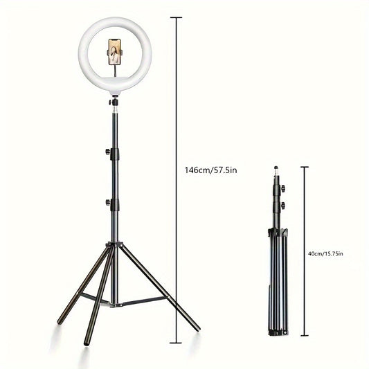 10" LED Ring Selfie Light with Mobile Phone Tripod Set