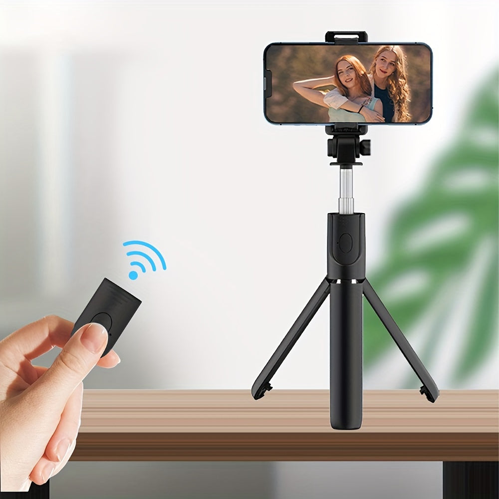 Selfie Pole with Three-legged Stand, Mobile Phone Universal Selfie Artifact 360-degree Rotation, Handheld Anti-shake Gimbal Travel Portable, Wireless Photography Live Shooting Bracket