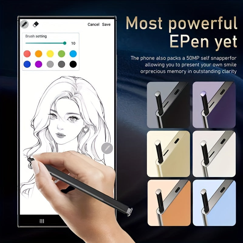 Andorid 13 Unlock Cell Phone, Touchscreen Unlock Smartphone, Dual SIM, Dual Standby, Face Recognition, 50 13MP HD Camera, 6800 MAh, 8 256GB With Stylus, Headphones, Type-c Charging Cable, Case, Screen Protector, Holiday Birthday Gift