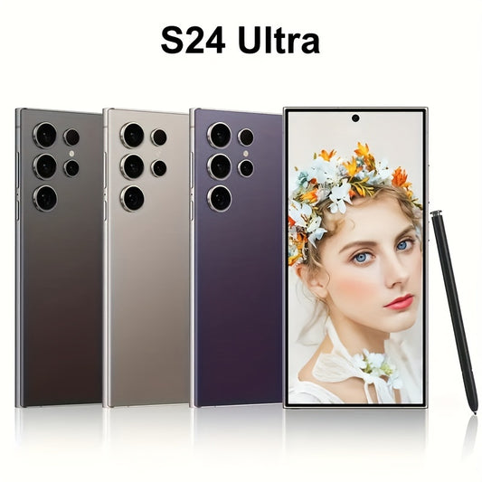 S24 Intelligent Touchscreen Phone, Dual Card Dual Standby, Facial Recognition, 8 256GB, High-definition Camera, 6800mAh - With Stylus, Headphones, Type-C Charging Cable, Phone Case, Screen Protector