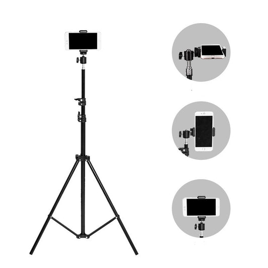82.67in Lightweight Phone Tripod, Extendable Selfie Stick Tripod Stand With Cell Phone Holder & Carry Bag For Video Recording/Photography/Live Streaming Camera Tripod For Women, live Streaming