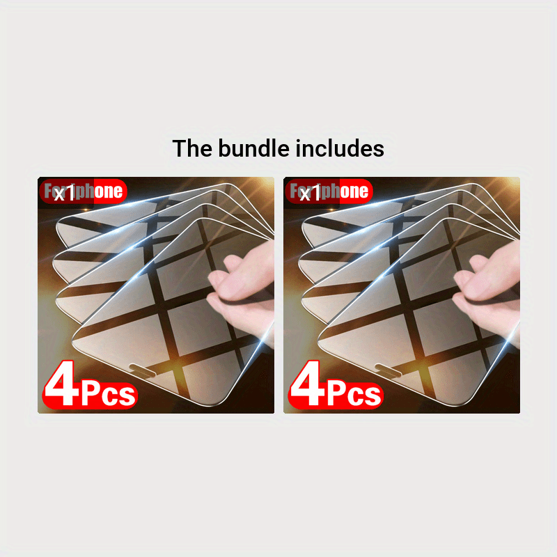 4pcs Tempered Glass for iPhone 11 12 13 14 Pro Max Glass Screen Protector Full Cover 9H HD Film Glass for Apple iPhone X XR XS Max 12 13 Mini