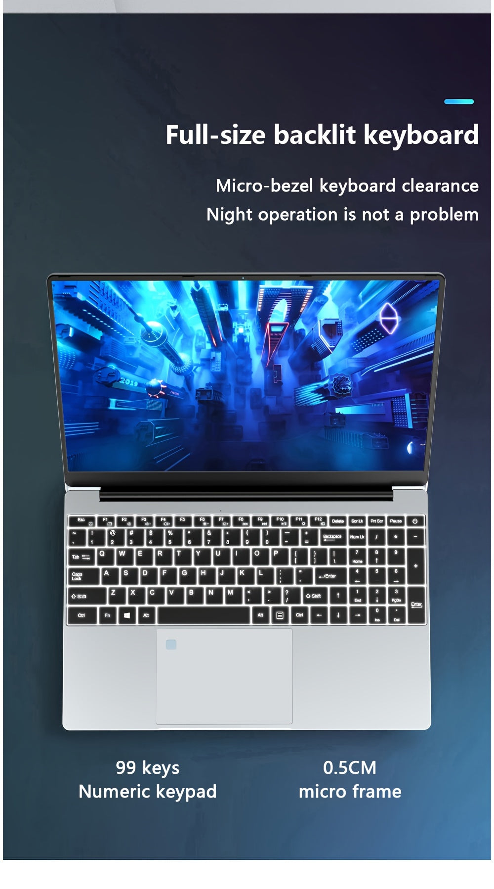 KUU Yepbook 15.6 Inch 16GB Laptop Computer Pc 512GB SSD Notebook Intel Celeron N5095 Computer Backlit With Fingerprint WiFI Wireless 4.2 Camera