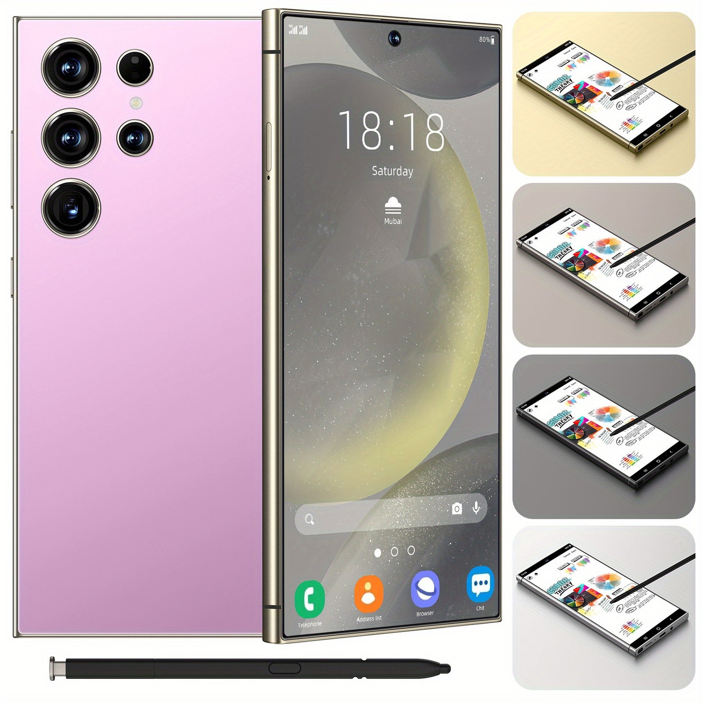 Unlocked Phone 5G Mobile Android 13 Phone with Built-in Stylus, 8GB   256GB, 6.8-inch Display, 50MP   13MP Cameras, 6800 MAh Dual-SIM