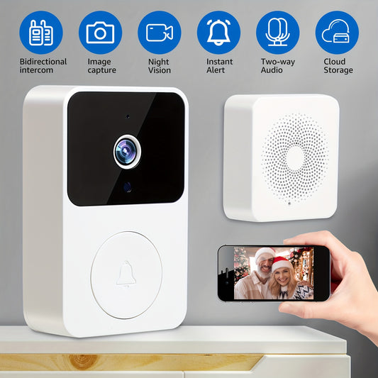 Smart Doorbell Camera - HD Video & Enhanced Night Vision, Voice-Changing Security System, WiFi Visual Doorbell with Two-Way Intercom, Rechargeable for Seamless Home Monitoring