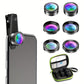 APEXEL 6-in-1 Phone Camera Lens Kit - Universal Clip-On Smartphone Photography Accessories with Macro, Wide Angle, Fisheye Lenses, ND Filter, Star Filter, CPL Lens, Aluminum Alloy Construction