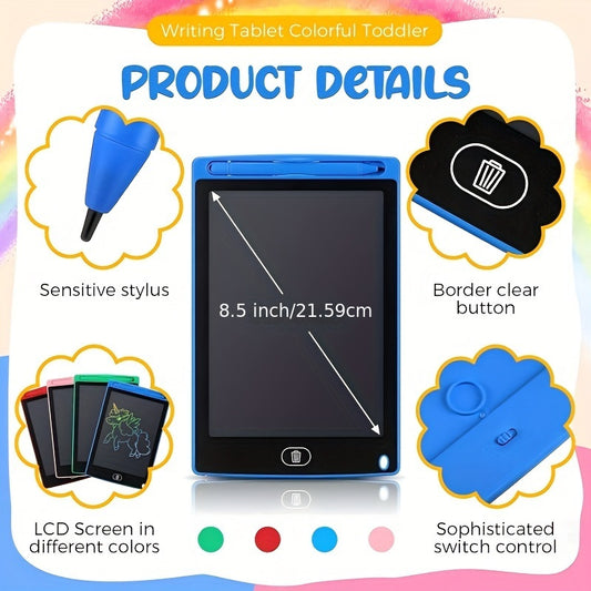 16pcs 8.5" LCD Writing Tablets for Youngsters - Colorful Reusable Doodle Boards, Educational Toys for Boys