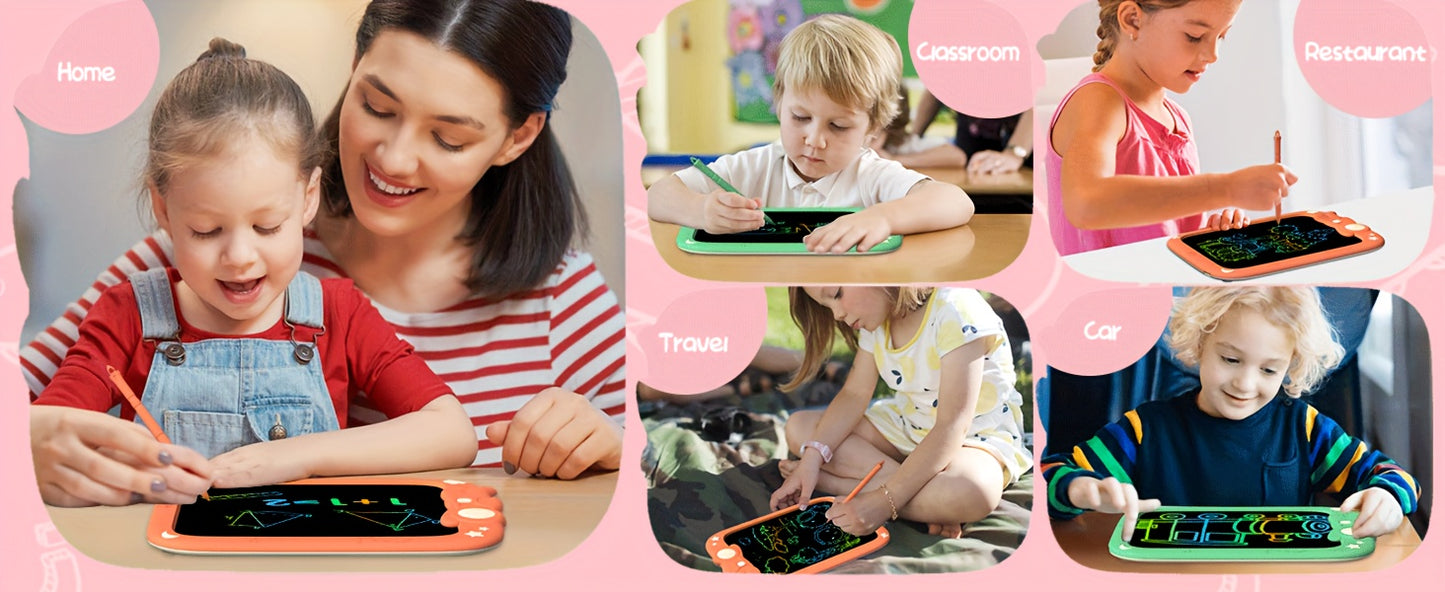 Toddler Kids Toy Gifts 9 Inch LCD Writing Tablet Kids Doodle Board Colorful Drawing Tablet Kids Drawing Pad Gifts Educational Toys for 3 4 5 6 Years Old Girl Boy (Orange) -  For Boys