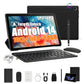 AEEZO Face Recognition Supported 2-in-1 Tablet With Wireless Keyboard, 10.1-inch, Android 14 Tablet, Octa-Core, 10GB RAM (3 7), 64GB Storage, 1TB TF Expansion, 1280x800 HD, 5, 000mAh, Dual Cameras (5MP 8MP), With Wired Headset, Wireless Mouse, Keyboard,