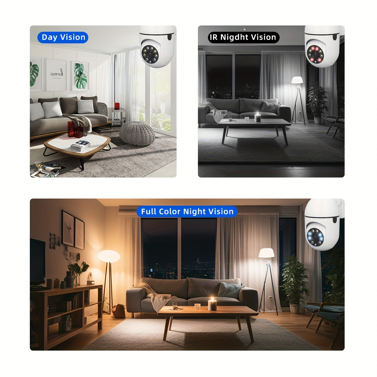 Full Color Night Vision Wireless 1080p HD Indoor/Outdoor Camera 2 Way Audio