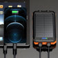 Solar Power Bank: Portable Charger with Dual LED Flashlights, USB Input/Output & Waterproof Solar Panel