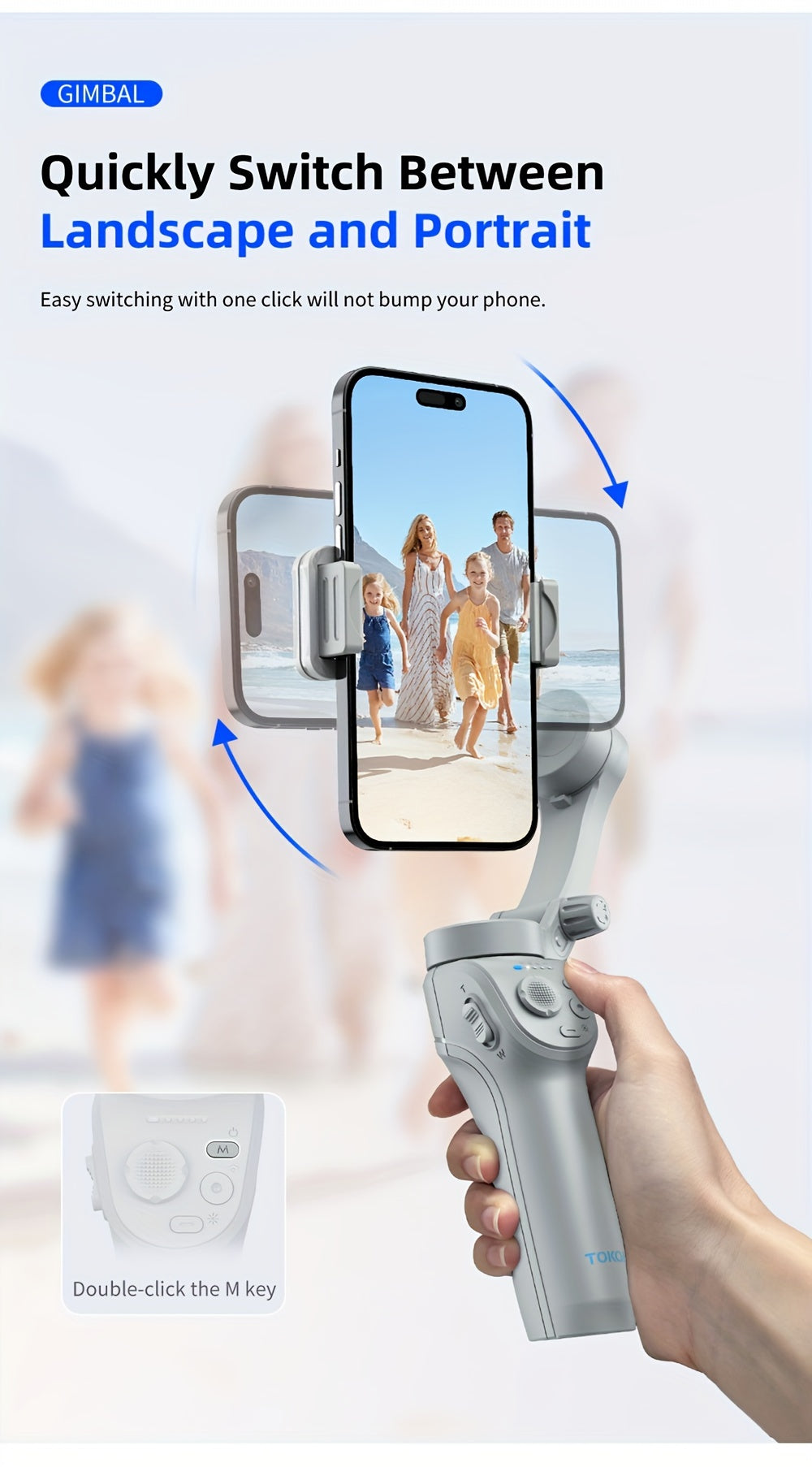 Smartphone Gimbal Stabilizer, Intelligent Gimbal, 3-Axis Smartphone Gimbal, Target Tracking, Portable and Foldable, Automatic Tracking Smartphone Stabilizer, Smartphone Gimbal with ActiveTrack, Stabilizer for Video Recording, Vlogging Stabilizer