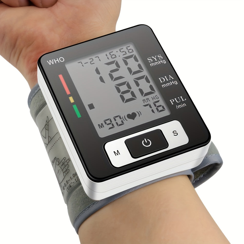 CHANG KUN Premium Wrist Blood Pressure Monitor With Pulse Heart Rate, Blood Pressure Machine With Large LCD Display - Digital Automatic Blood Pressure Wrist Cuff And Carrying Case Included, Health Monitoring For Adult And Older