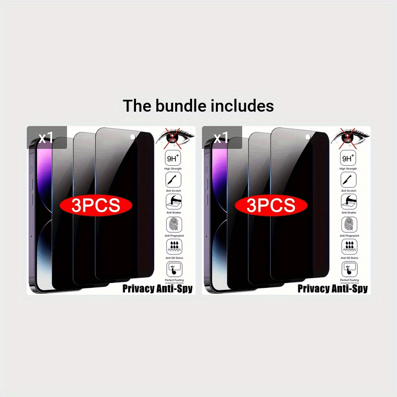 3Pcs Anti-Spy Screen Protector For iPhone 11 12 13 PRO MAX