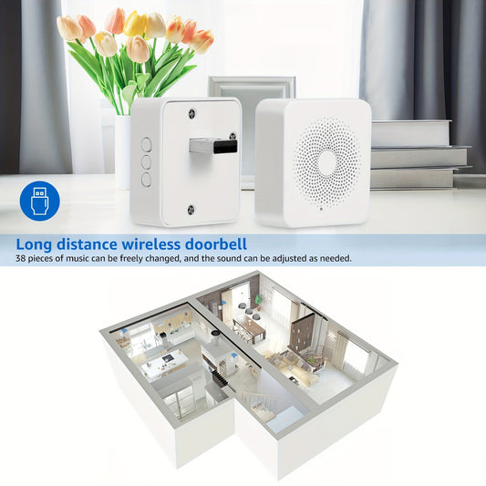 Smart Doorbell Camera - HD Video & Enhanced Night Vision, Voice-Changing Security System, WiFi Visual Doorbell with Two-Way Intercom, Rechargeable for Seamless Home Monitoring