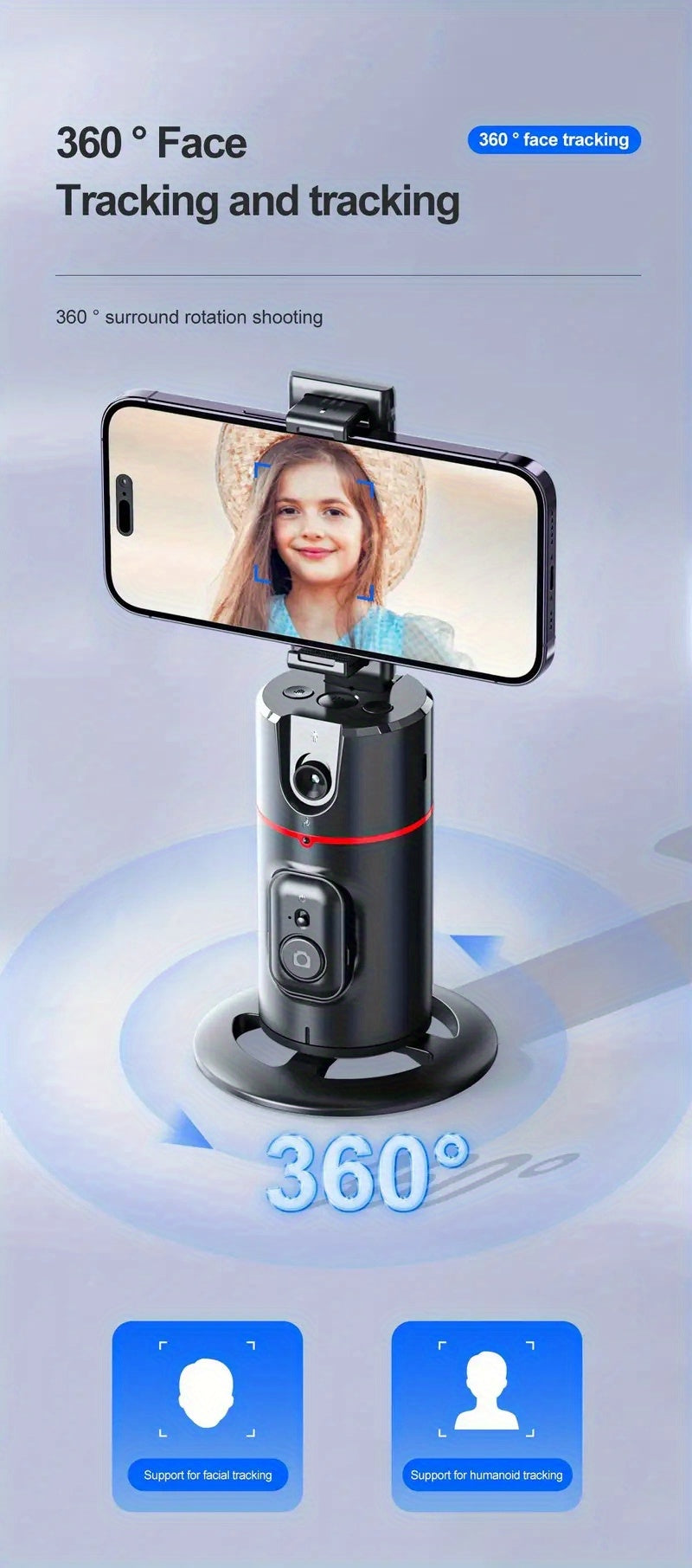 Upgraded 360° Automatic Tracking Phone Holder