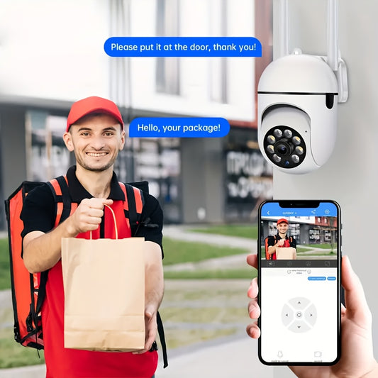 Wireless 1080P HD Security Camera with Color Night Vision, Two-Way Audio, Pan/Tilt/Zoom - WiFi Smart Home & Pet Tracking Camera, Perfect for Christmas & Thanksgiving Gifts