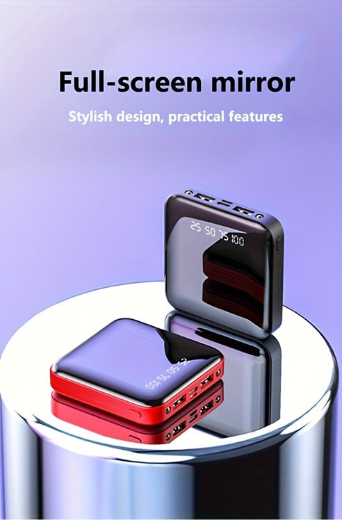 Hinne 10000mAh large capacity mobile power 5V2.1A Portable USB charger Charging bank suitable for Android/Apple devices (2xUSB output), with LED lighting, LED digital power display, safe and stable polymer lithium battery