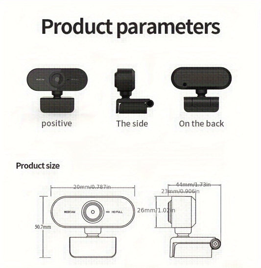 HD 1080P Webcam Mini Computer Webcam With USB Plug Rotatable Camera For PC Mac Laptop Live Video Teleconferencing Work