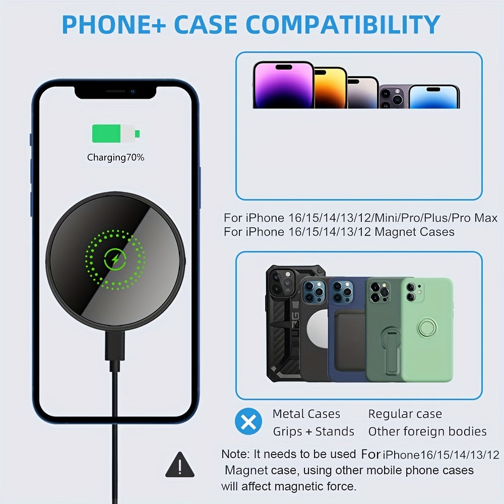 [Popular Choice] Wireless Magnetic Phone Holder Car Charger with Fast Charging for iPhone 16/16 Pro/16 ProMax/15/15 Pro/15 Pro Max/15 Plus/14/14 Pro/14 Pro Max/14 Plus/13/13 Pro/13 Pro Max/12/12 Pro/12 Pro Max/12 Mini Series