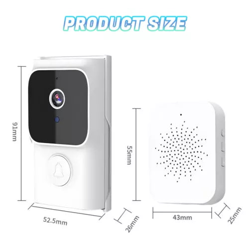 Wireless Security Smart Doorbell Intercom Two-Way Video Camera Bell Chime 1080P